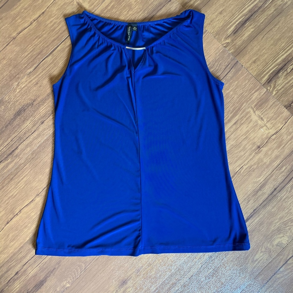 9/$35 Susan Laurence Blue Blouse sz M
